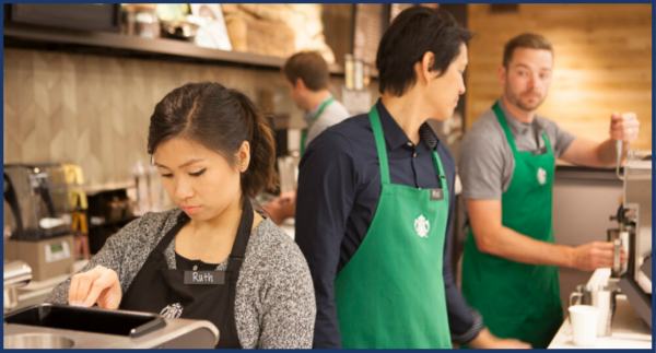 Image of Young Starbucks Workers